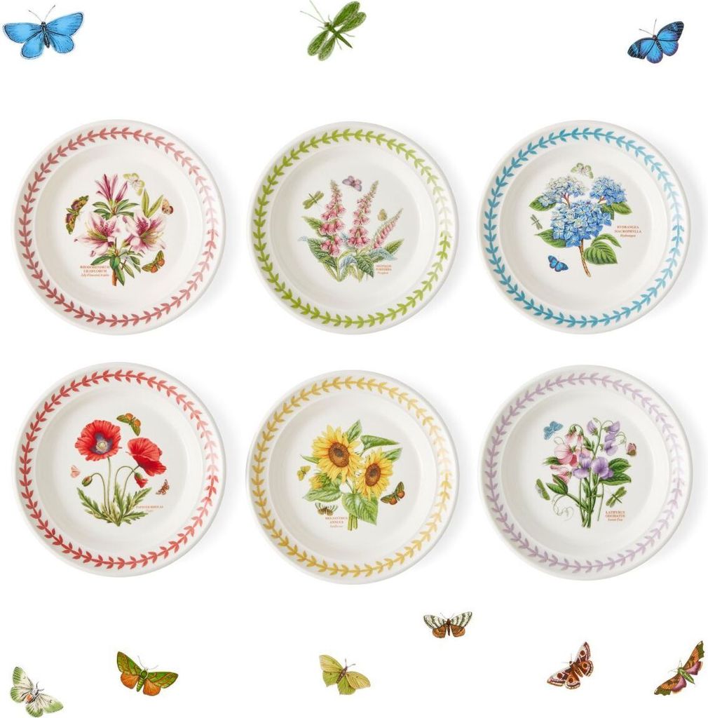 Portmeirion Vorlege-Teller 6er Set Botanic Garden Meadow Wiesenblumen
