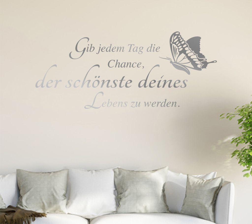 Gib jedem tag die Chance... Wandtattoo in 6 Größen - Wandaufkleber Wall Sticker - Dekoration, Küche, Wohnzimmer, Schlafzimmer, Badezimmer