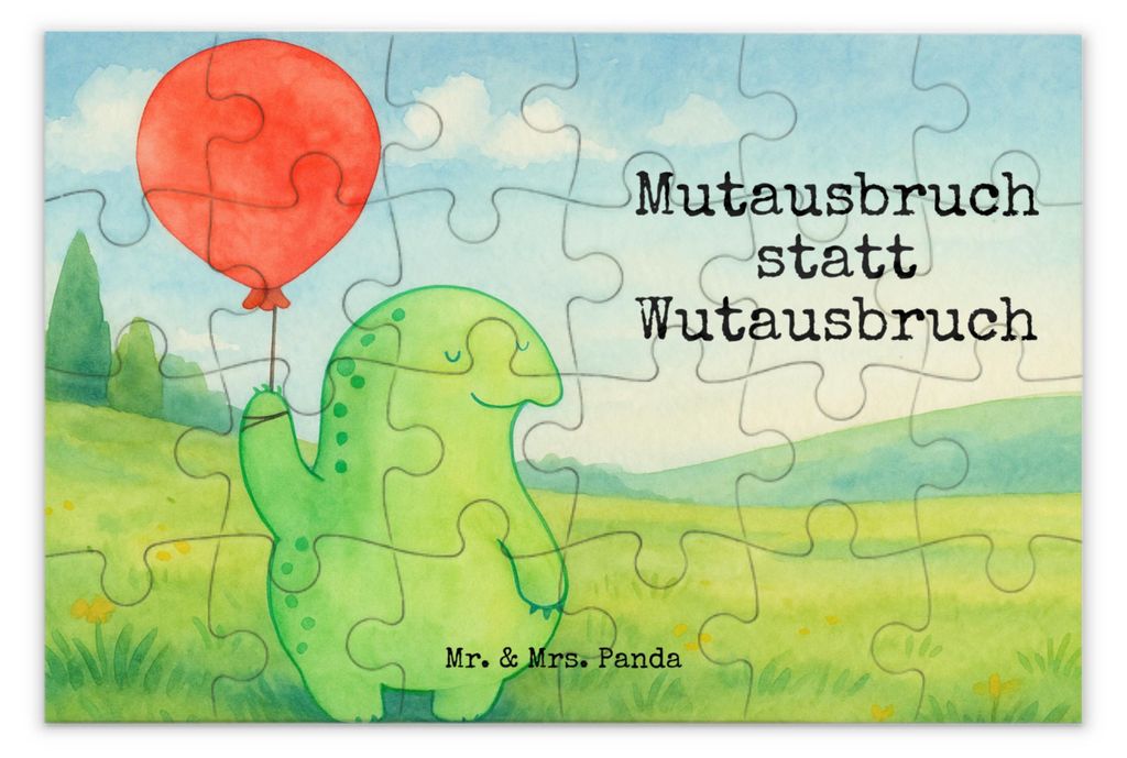 Mr. & Mrs. Panda Puzzle Schildkröte Luftballon Design 24 Teile - Weiß - Geschenk, Schildkröten, 1500, Motivationsspruch, 1000, 300, Puzzlespiel,...