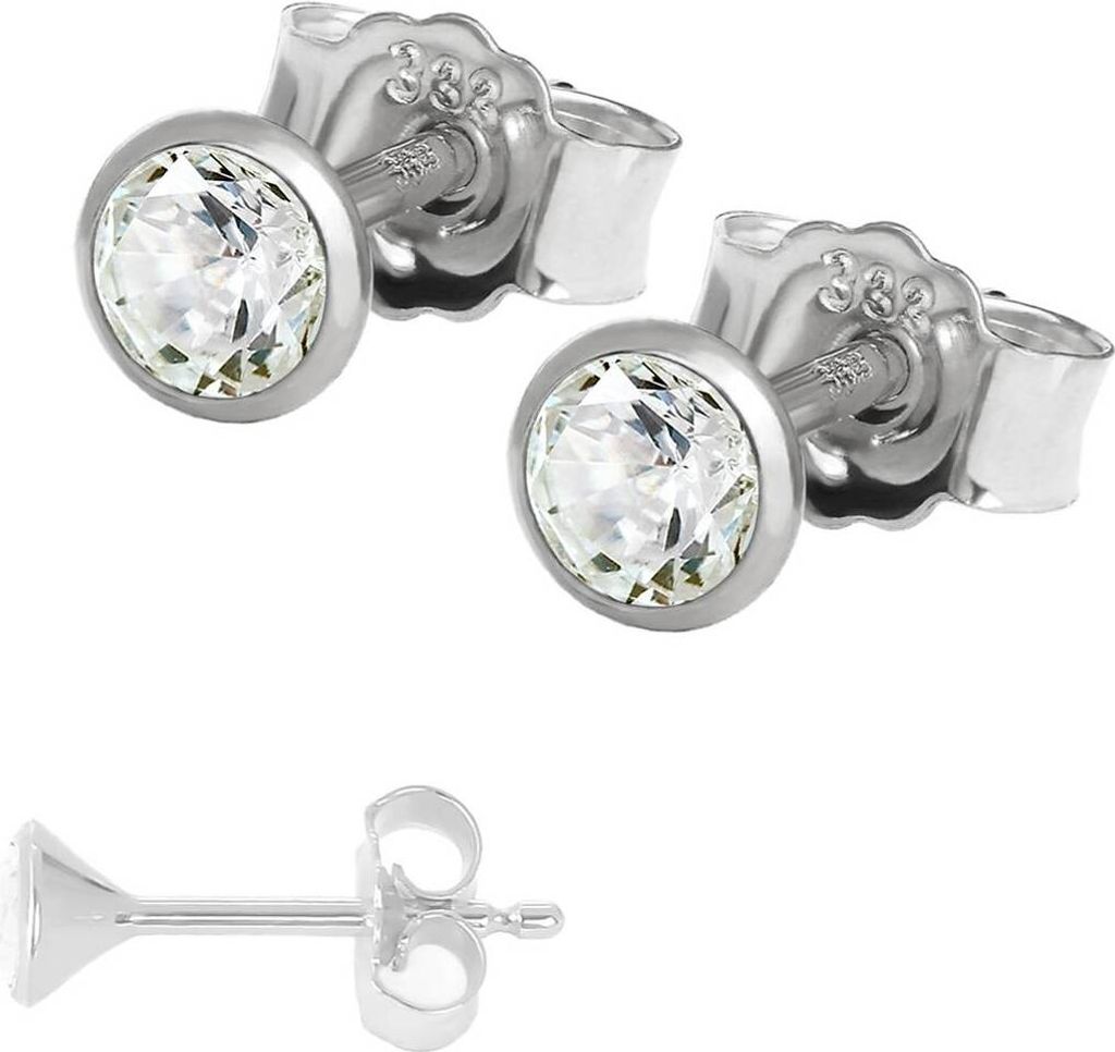 Paar Kleine Ohrstecker 3,5mm Weißgold 333 8 Karat Gold Produktbild 