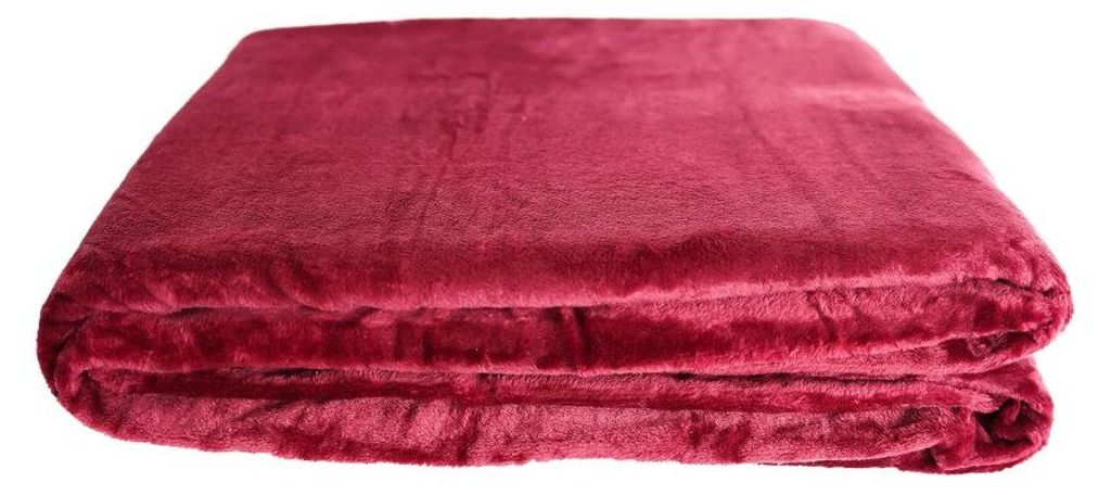 Kuschelige Decke 150x200 cm Fleecedecke Wohndecke aus Polyester Tagesdecke Bordeaux