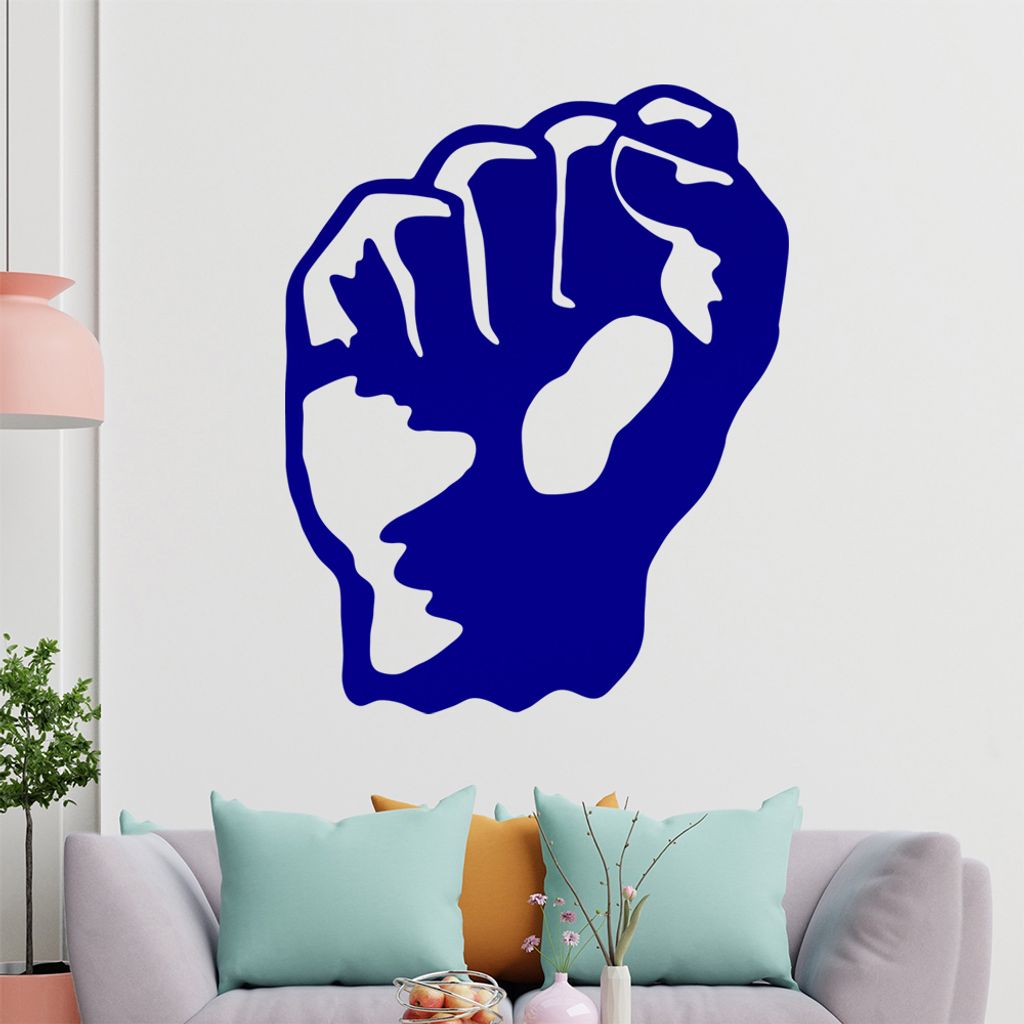 KIWISTAR Faust - Kampf Demo Anti Hand Wandtattoo in 6 Größen - Wandaufkleber Wall Sticker - Dekoration, Küche, Wohnzimmer, Schlafzimmer, Badezimmer
