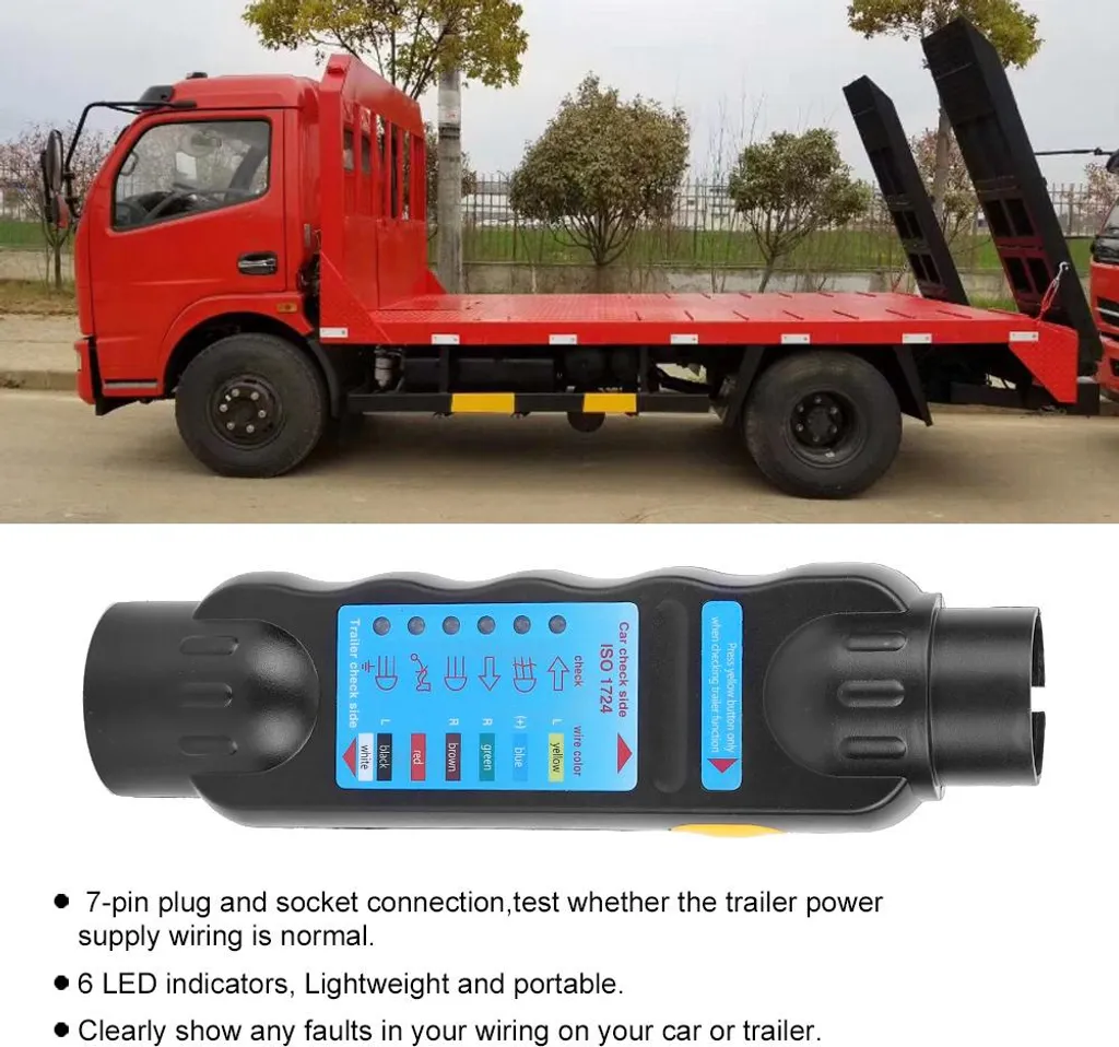 Strumento Prova Luci Rimorchio 7 Pin 12V - Kit Diagnosi Rapida Camion