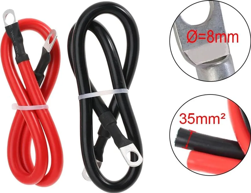 Câble de batterie 2AWG 35mm² souple pour connexion de charges lourdes