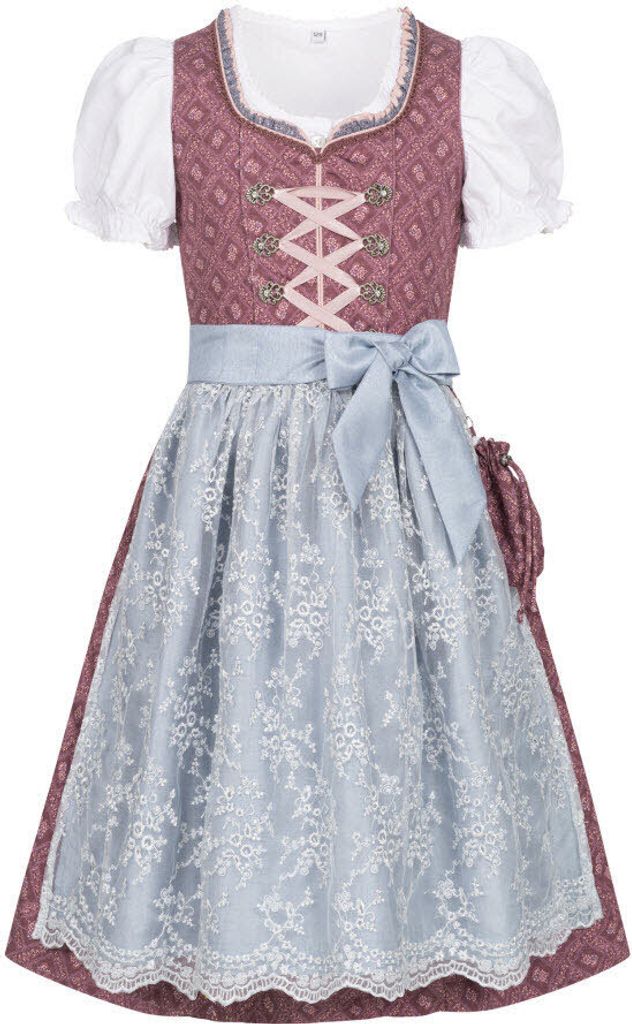 Kinderdirndl 3-teilig Lea in Beere von Nübler Größe 128