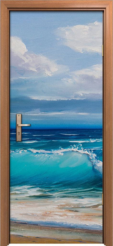 Türposter 80x200 cm Türaufkleber Türtapete Türfolie Klebefolie Malerei der Meereswellen Schaumstoff