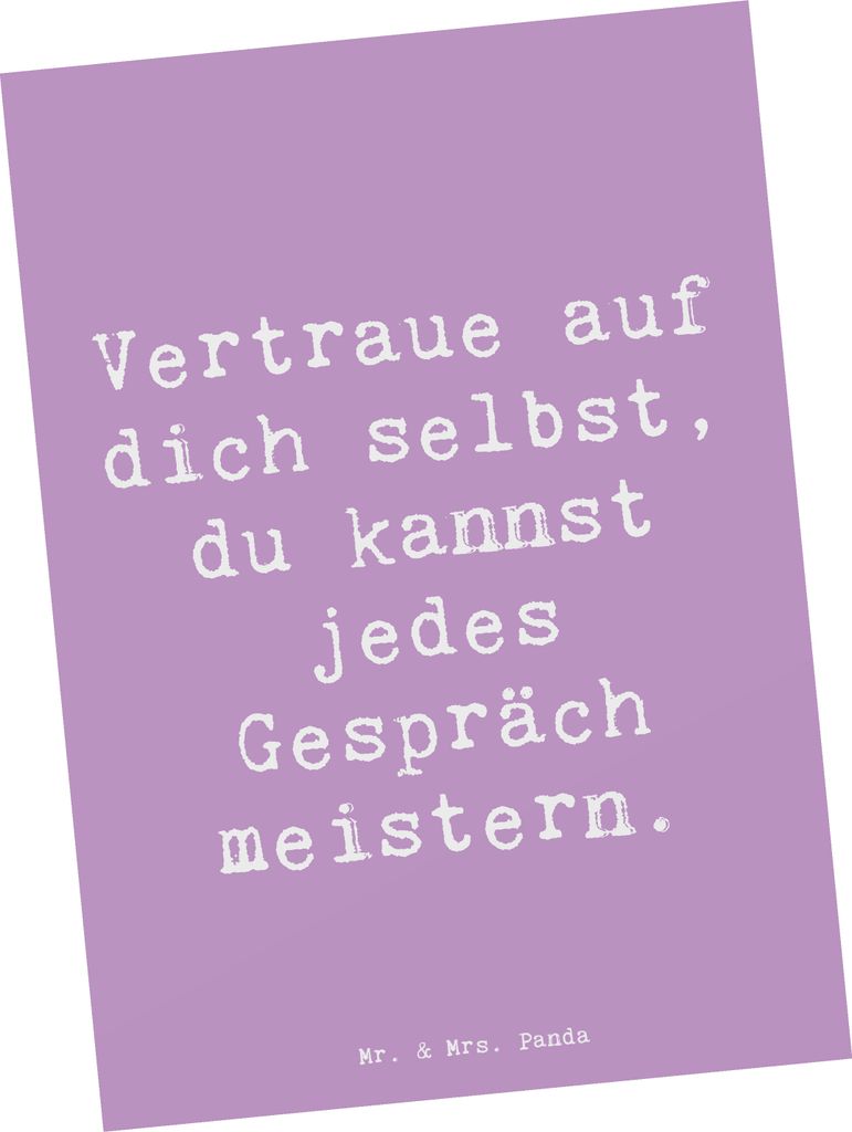Mr. & Mrs. Panda Postkarte Spruch Ein schwieriges Gespräch führen - Lavendeltraum - Geschenk, Ehrlichkeit, Trost, Ansichtskarte, offenes, Fotokar...