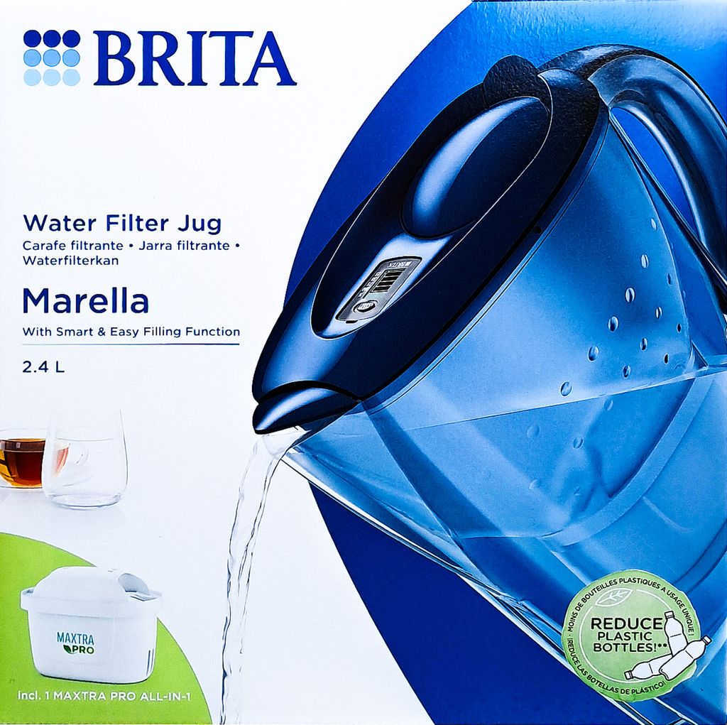 Brita Marella Cool Wasserfilter 2,4 L blau inkl. 1x Maxtra PRO ALL-IN-ONE Filterkartusche