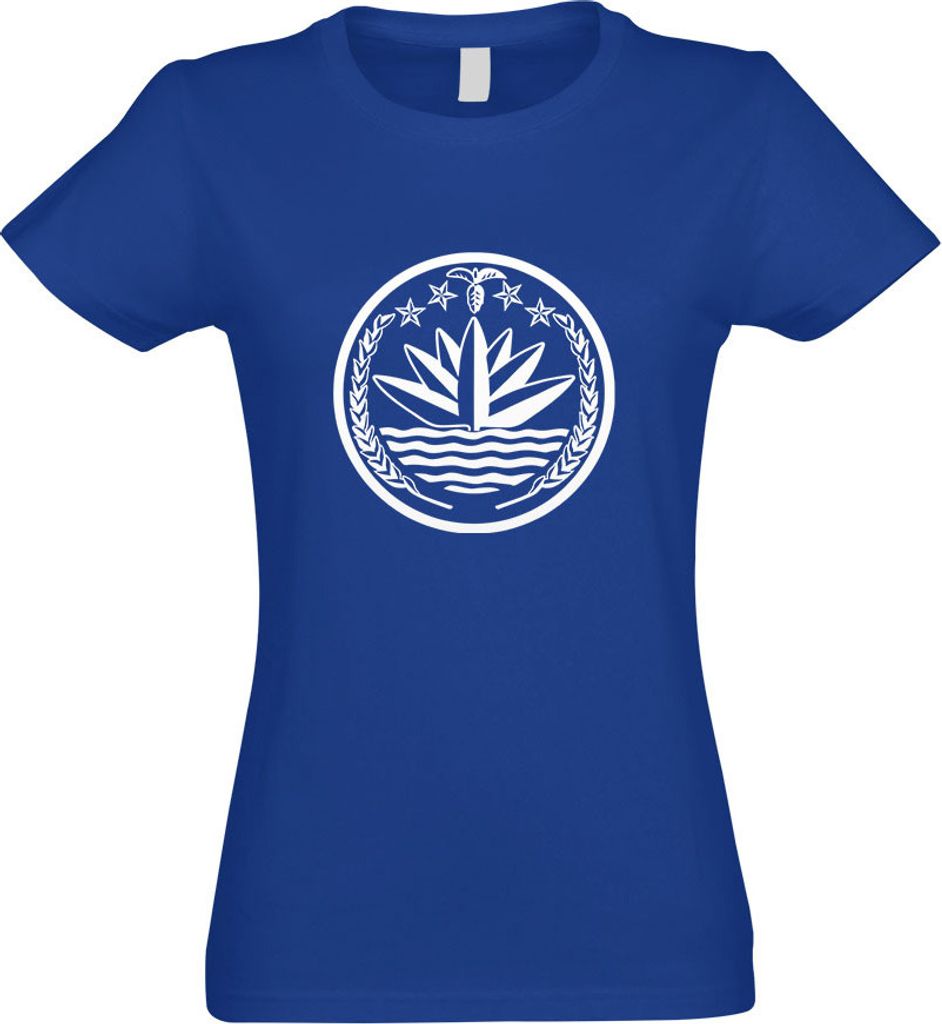 Kiwistar - T-Shirt tailliert - Damen - royal - Bangladesch Wappen - mit Motiv Bedruckt - Funshirt Design - Sport - Freizeit - Damen - M