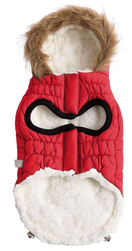 Gf Pet Elasto-Fit Urban Parka - Warmer Hundemantel- Hundebekleidung für Winter und Weihnachten- Größe 3XL Rückenlänge 71cm- Rot