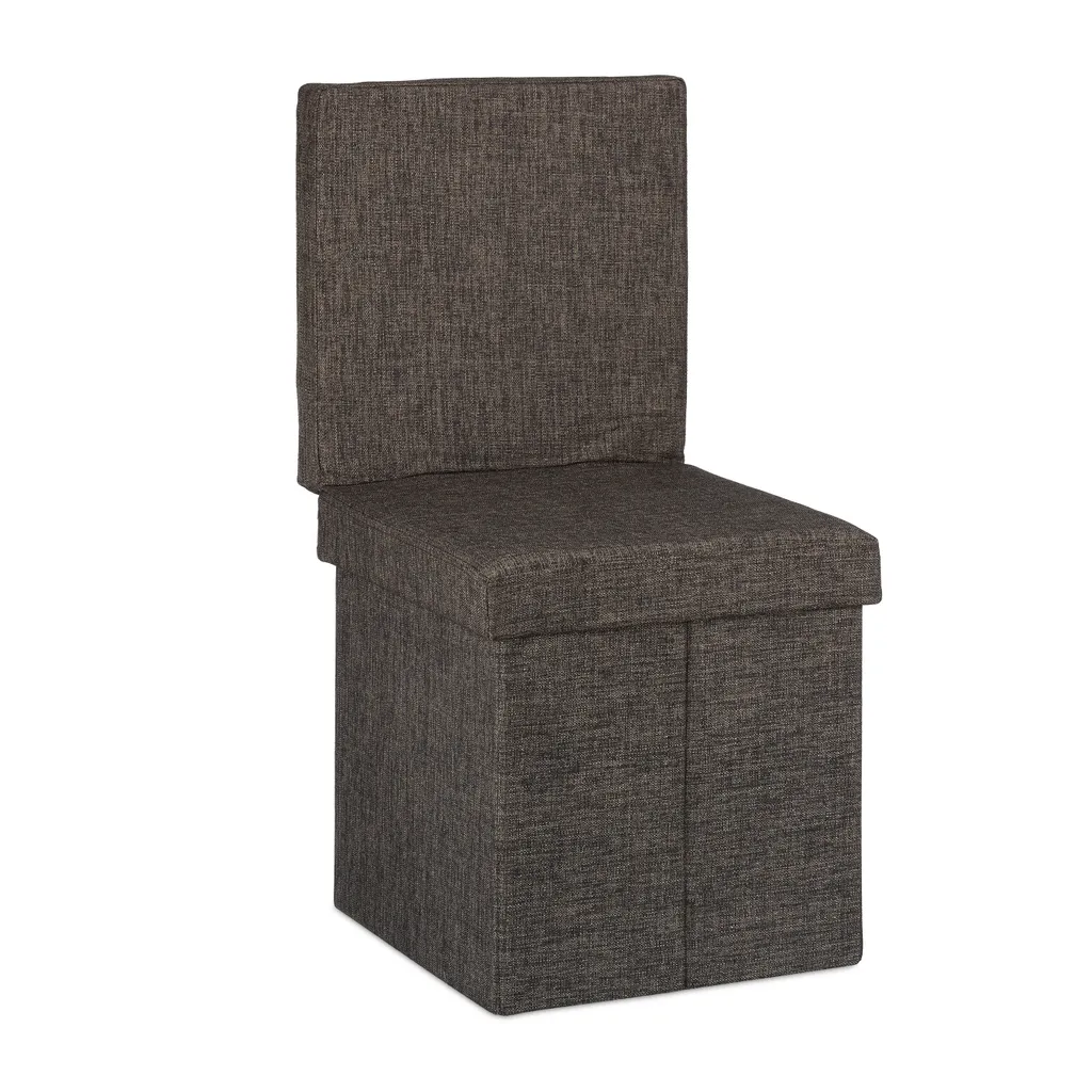 Tabouret de Cuisine Pliable avec Dossier - Chaise de Camping Portative Noir