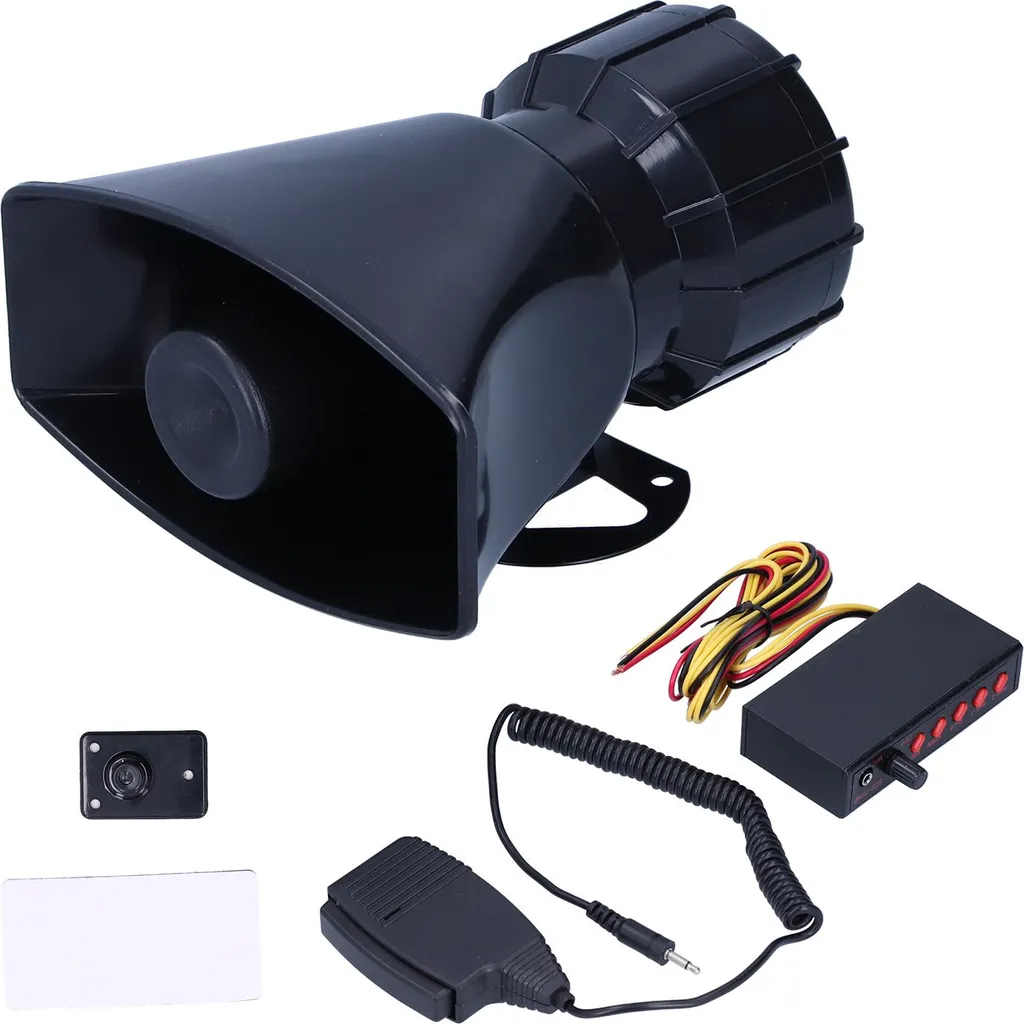 Sirène d'urgence 12V 100W 125dB avec haut-parleur 5 sons pour voiture