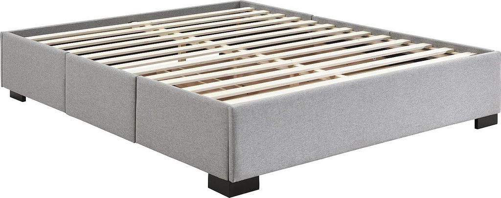 Bettgestell mit Schubladen 180 x 200 cm – Grauer Stoff – KOLANE von YSMÉE
