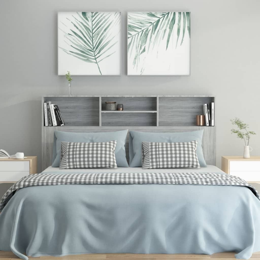 " "Bettkopfteil Moderner design - Kopfteil fürs Bett - mit Ablagen Grau Sonoma 160x19x103,5 cm NeuMöbel 7813763