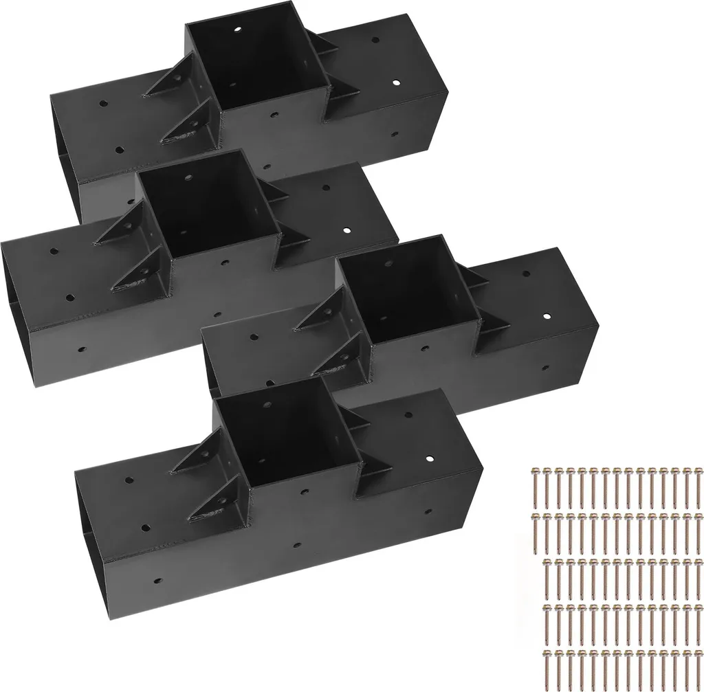SucceBuy Kit 4 Staffe Design per Pergola 92mm - Connettori T a 3 Vie