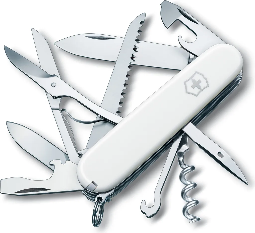 Couteau de Poche Multitool Victorinox Huntsman Blanc 15 Outils de Survie