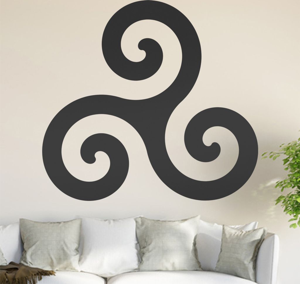 Triskele Wandtattoo in 6 Größen - Wandaufkleber Wall Sticker - Dekoration, Küche, Wohnzimmer, Schlafzimmer, Badezimmer