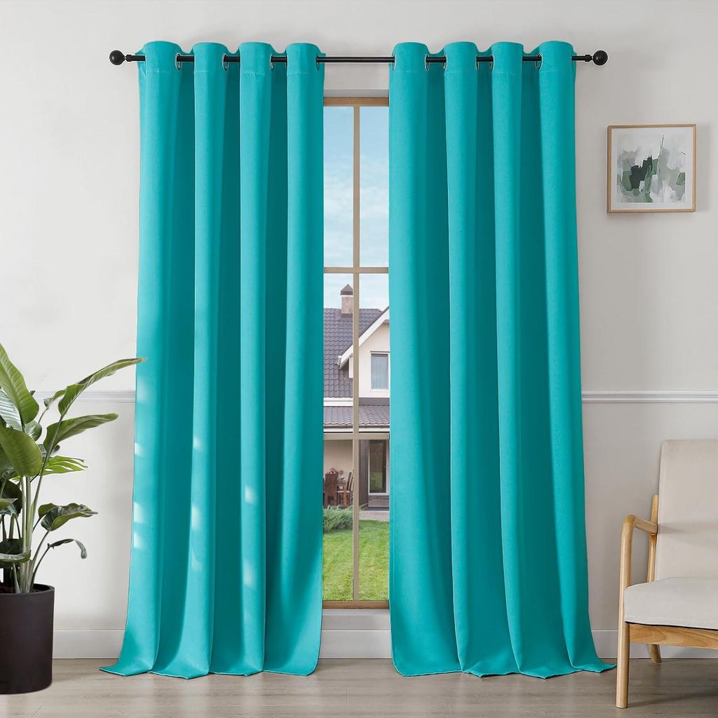 Verdunkelungsvorhänge Thermo-Komplettset 2 Stück 240x135 cm Blau