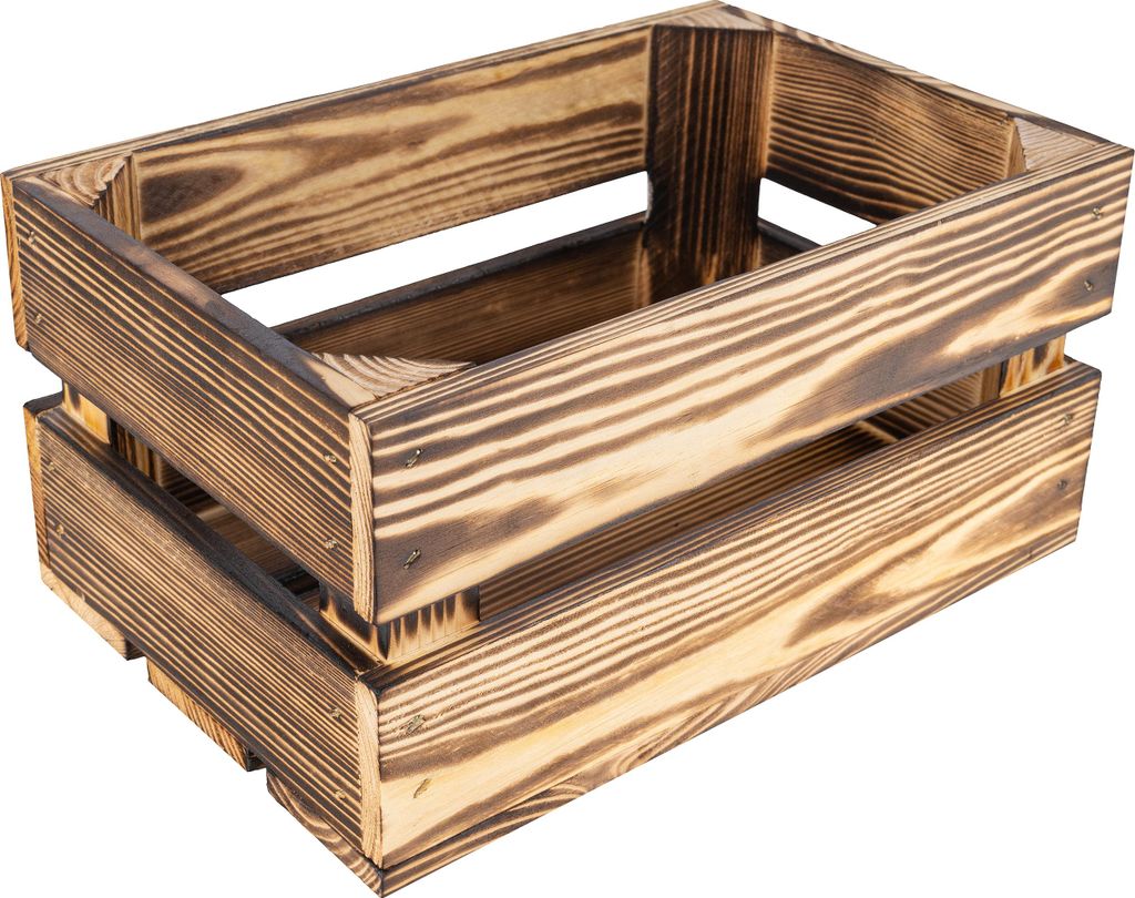 Creative Deco Caisse en Bois Flammé 30 x 20 x 15 cm - Image du produit 