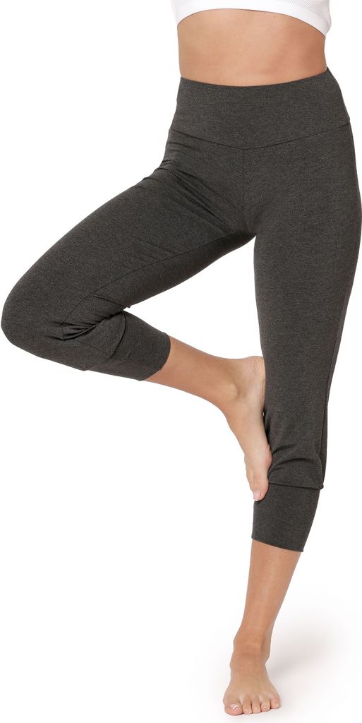 Bellivalini Haremshose Damen Yoga Capri Trainingshose BLV50-283 (Dunkelmelange, S)