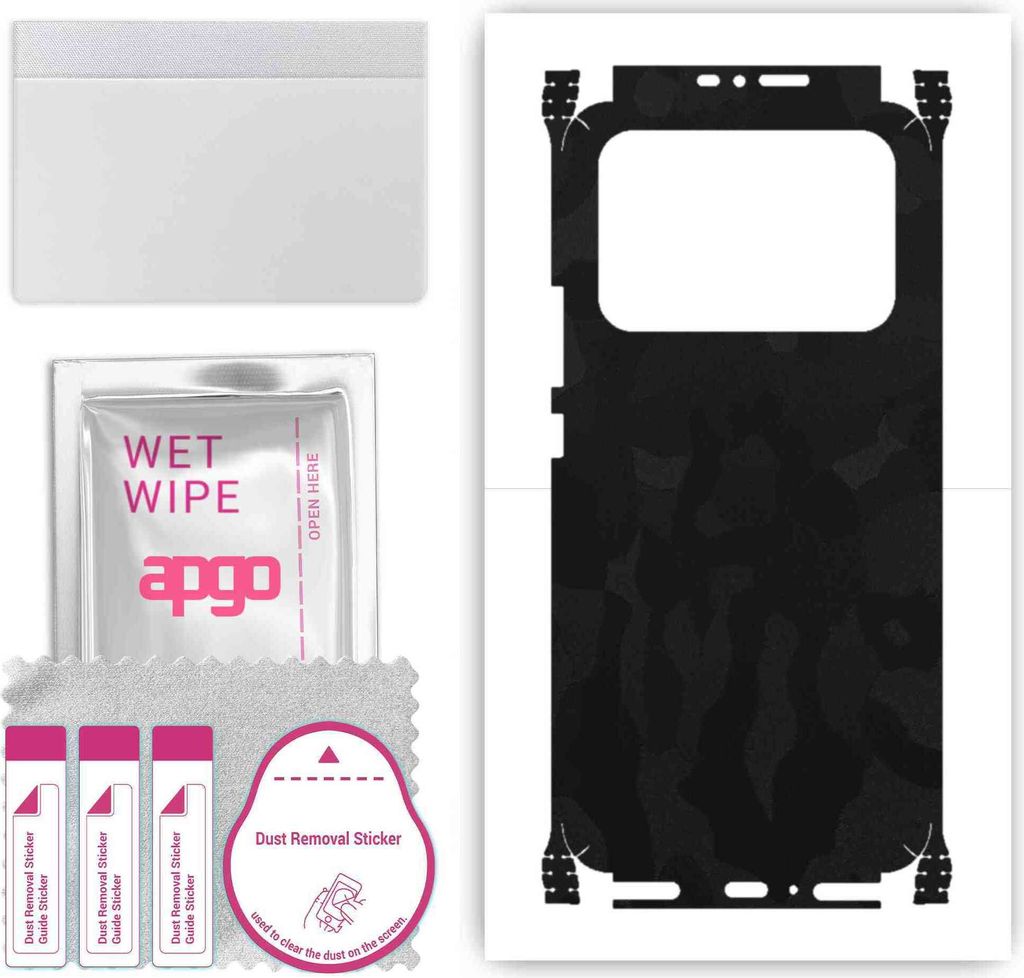 apgo Rückseite + Seiten Schutzfolie, Skin, kompatibel mit Xiaomi Mi 11 Ultra, Hinten Displayschutzfolie aus Vinylfolie, kratzfest, einfache Monta...