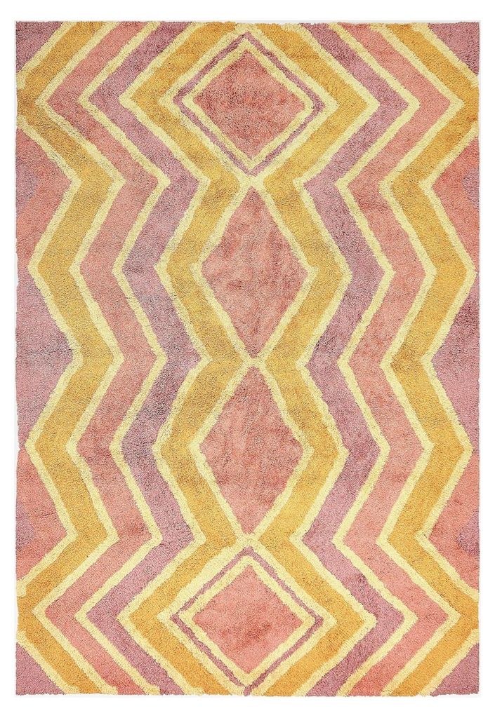 Teppich aus Baumwolle mit buntem Muster 140 x 200 cm Boho Canakkale