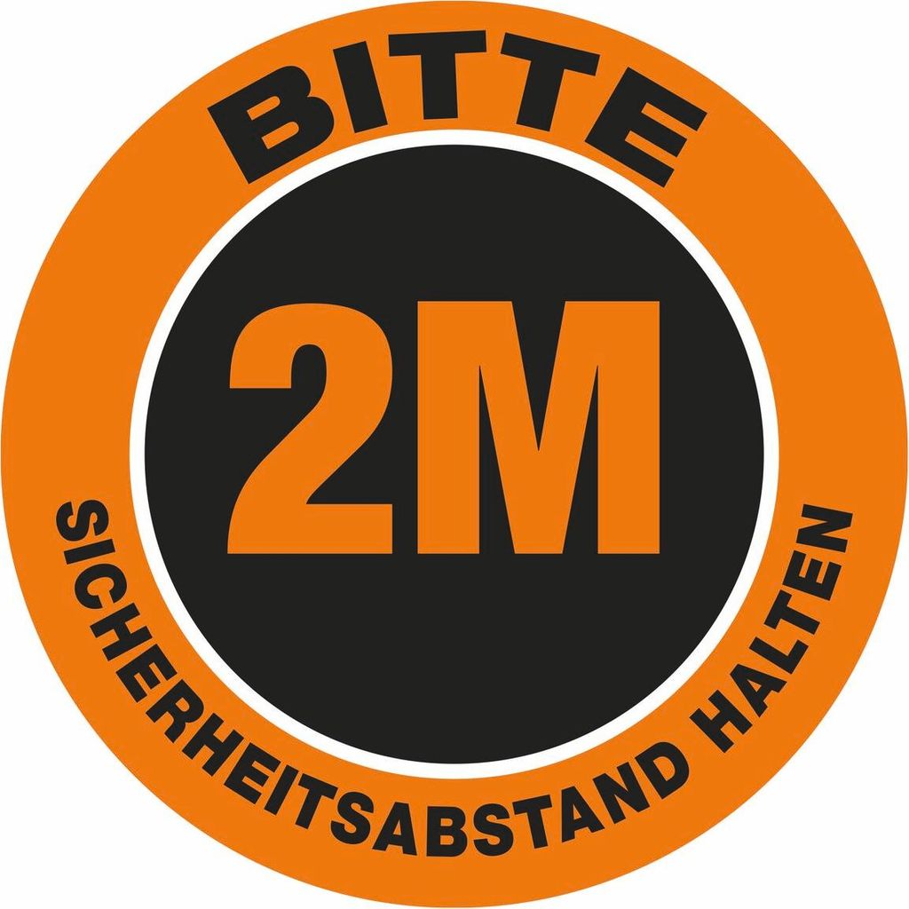 Fußboden-Aufkleber - Rund - "2.0 M - Abstand" (30x30cm) - O/S