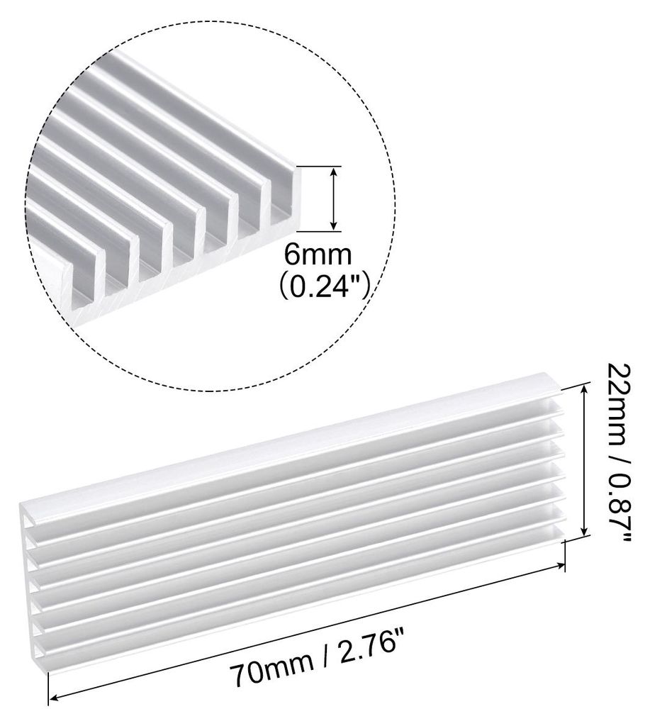 1 Pack M.2 2280 Nvme SSD Kš¹hlk?rper Kš¹hler mit W?rmeleitpad aus Aluminiumlegierung Kš¹hlk?rper Kš¹hlk?rper fš¹r PC Laptop, 70x22x6mm, Wei?