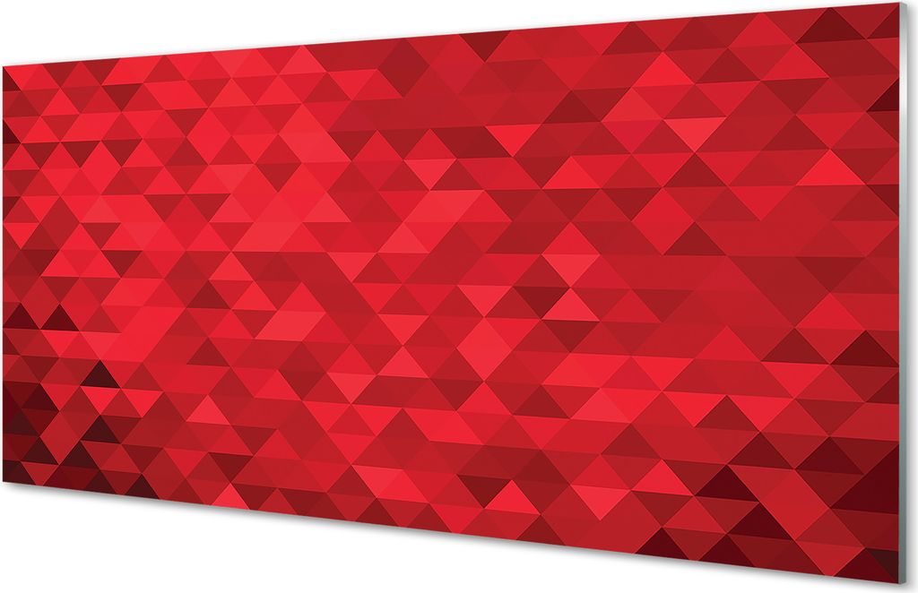 Glasbilder 100x50 Wandkunst Rote Muster Dreiecke