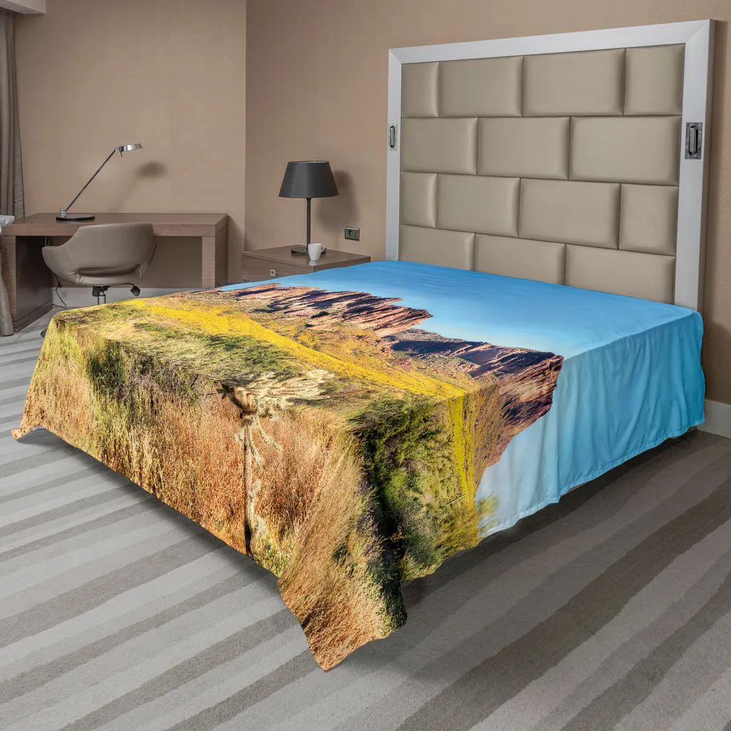 Drap de Lit 266x260 cm Anti-Plis et Doux pour Sommeil Réparateur Orange
