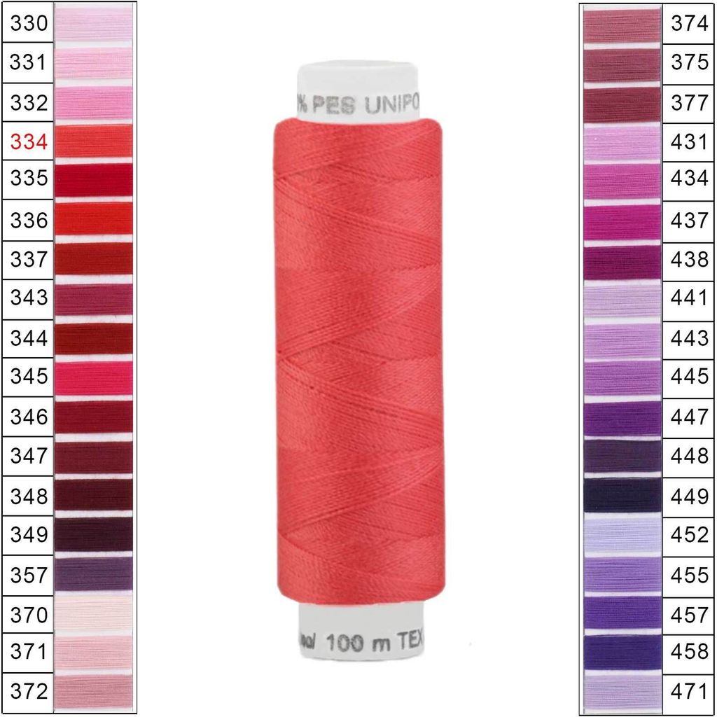 Nähgarn 10 x 100m Unipoly 120 Tex14x2 Universalnähgarn Allzweckgarn Polyester 2v6 Farbwahl, Farbe:334
