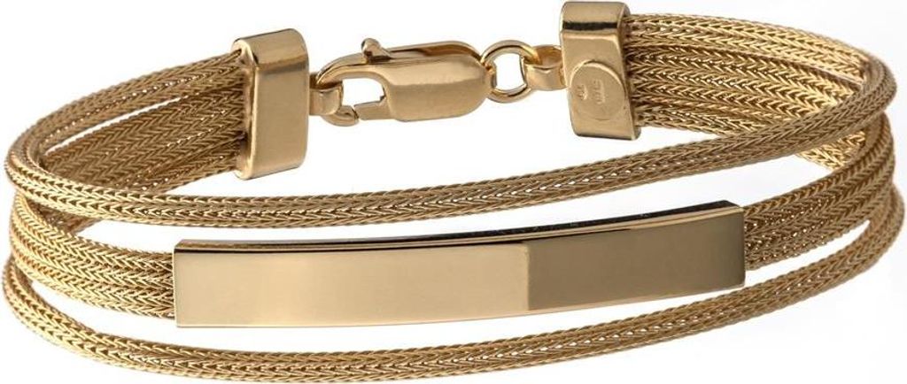 SILBERKETTEN STORE Fashion Armband - 925 Silber, vergoldet GOL188, Länge wählbar - 20cm