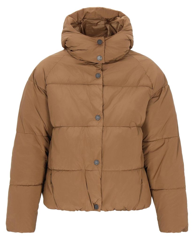 Damen Jacke Sand S mit normaler Passform und Reißverschluss mit Druckknöpfen