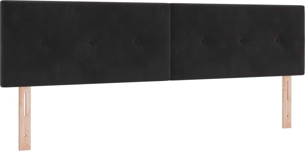 vidaXL LED Kopfteil mit LED-Lichtleisten Schwarz 180 cm Samt