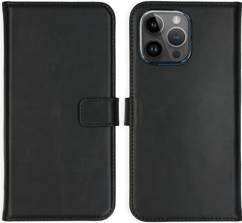 Cover Portafoglio Selencia iPhone 15 Pro Max Nero Pelle Premium