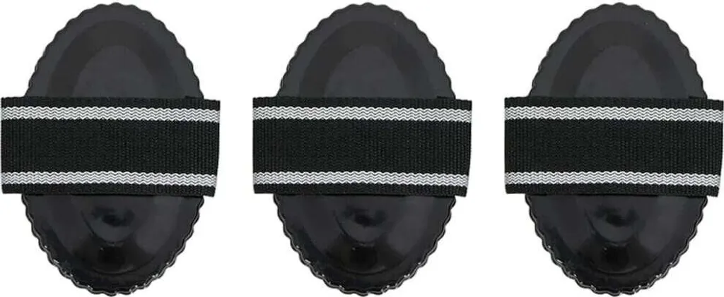 Set 3 Pettini Curry Stabli per Cavalli - Finitura Acciaio Nero Premium