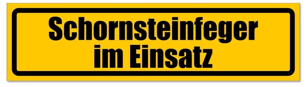 Kiwistar - Autoaufkleber - Gelb - Schwarz - 45 x 12 cm - Schornsteinfeger im Einsatz invertiert - Hinweis Aufkleber Sticker für Auto, Kfz, Fahrrad...