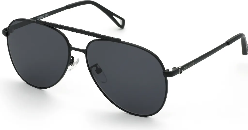Lunettes de soleil femme Zadig & Voltaire noires monture large 60/14