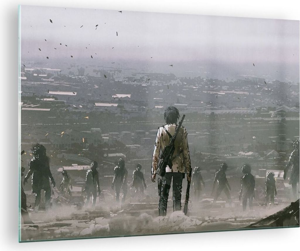 Bilder auf glas - Fantasie Krieg - 70x50cm - Glasbilder - Wandbilder - Kunstdruck - zum Aufhängen bereit - Wanddekoration aus Glas - Glas Bilder -...