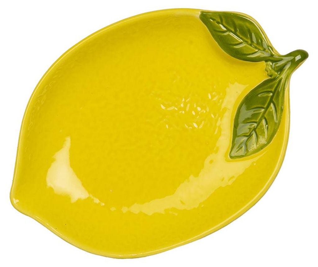 Clayre & Eef Règle de mesure Citron Ø 15 cm Jaune Céramique Image du produit 