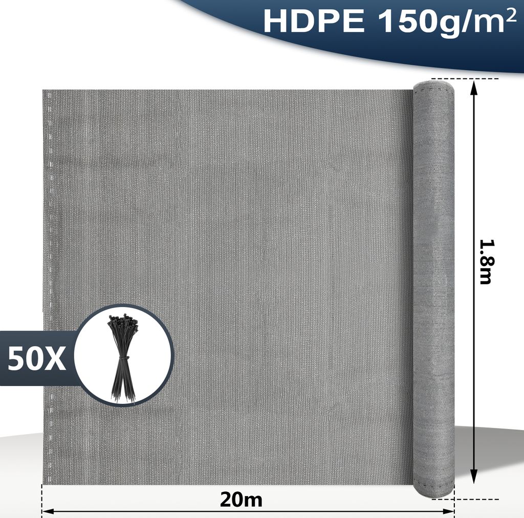 Zaunblende/Sichtschutz Aus HDPE 150g/m² – Für Balkon, Terrasse & Garten, UV-beständig & Reißfest