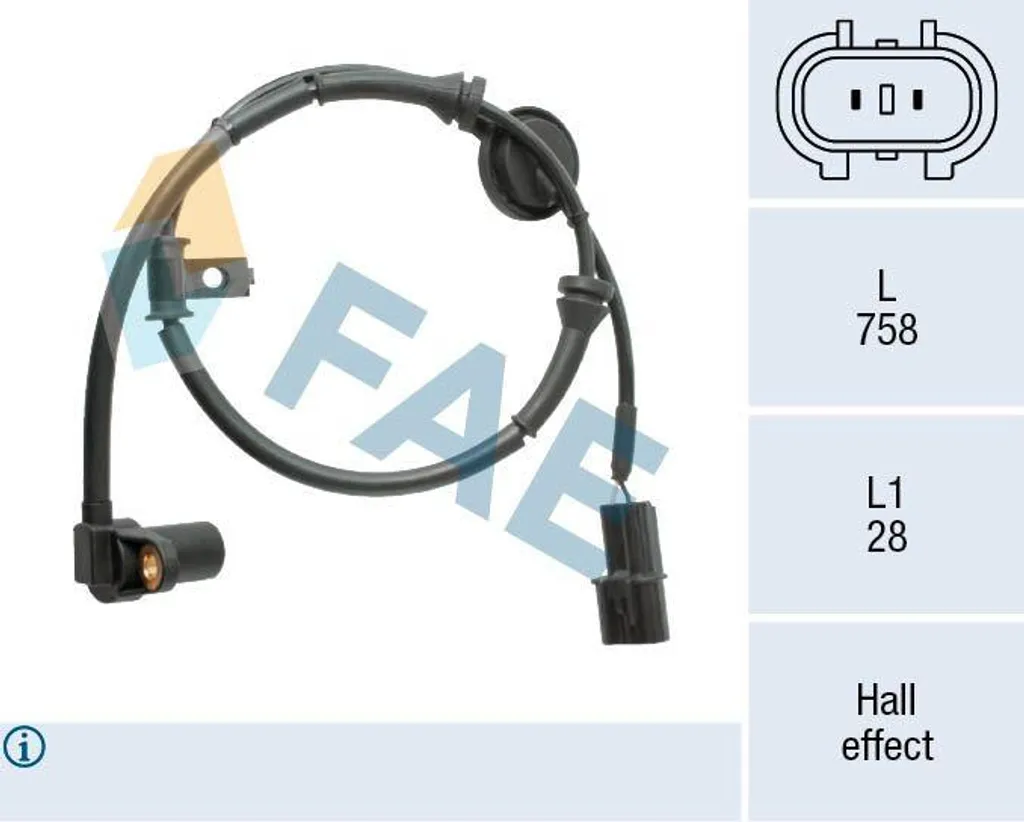 Capteur ABS de vitesse pour Getz remplace la référence OE 956711C000 FAE