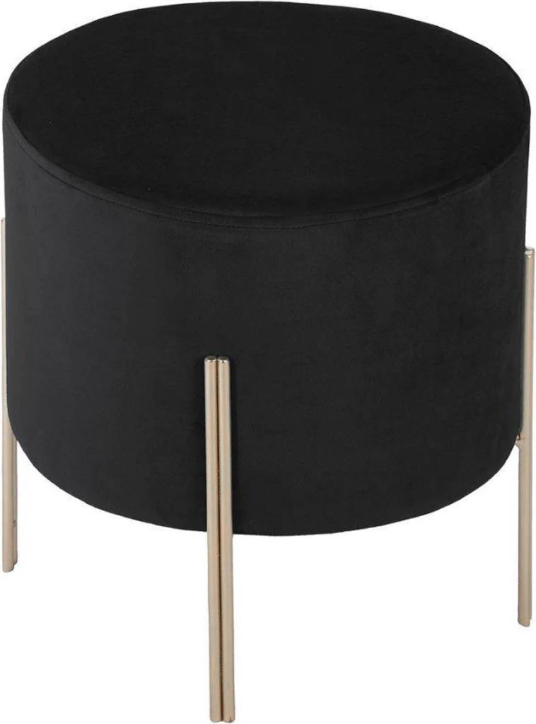 Pufa na złotych nogach Black Velvet Zdjęcie produktu 