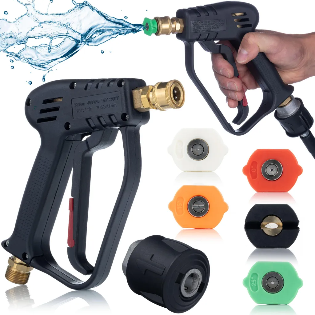 Pistolet Nettoyeur 5000 PSI avec 5 Buses et Adaptateur Kärcher Click