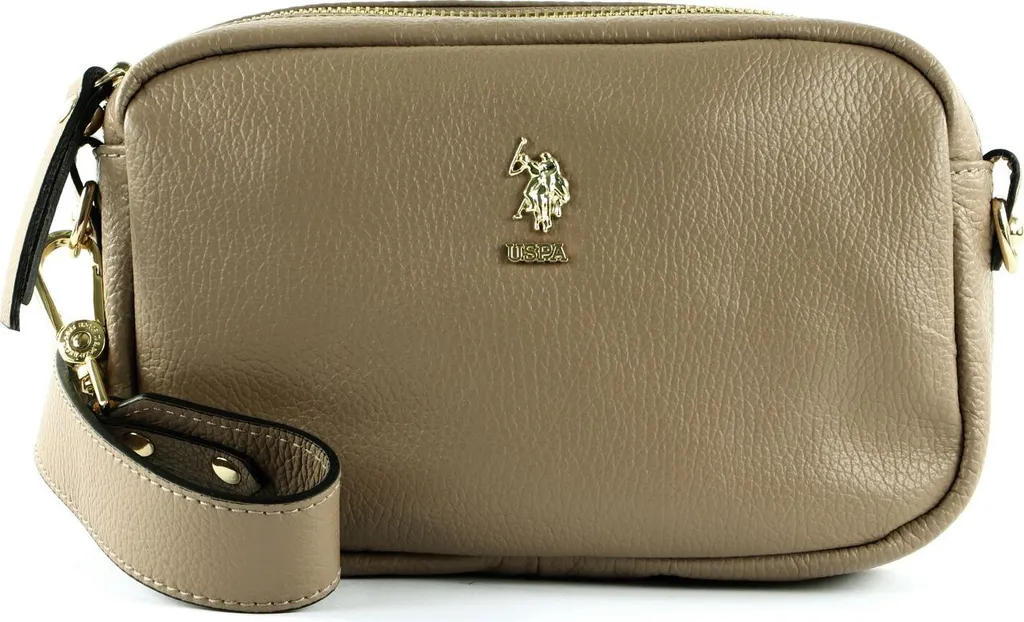 U.S. Polo Assn. Arlington Crossbody Leather Taupe - Lusso Accessibile