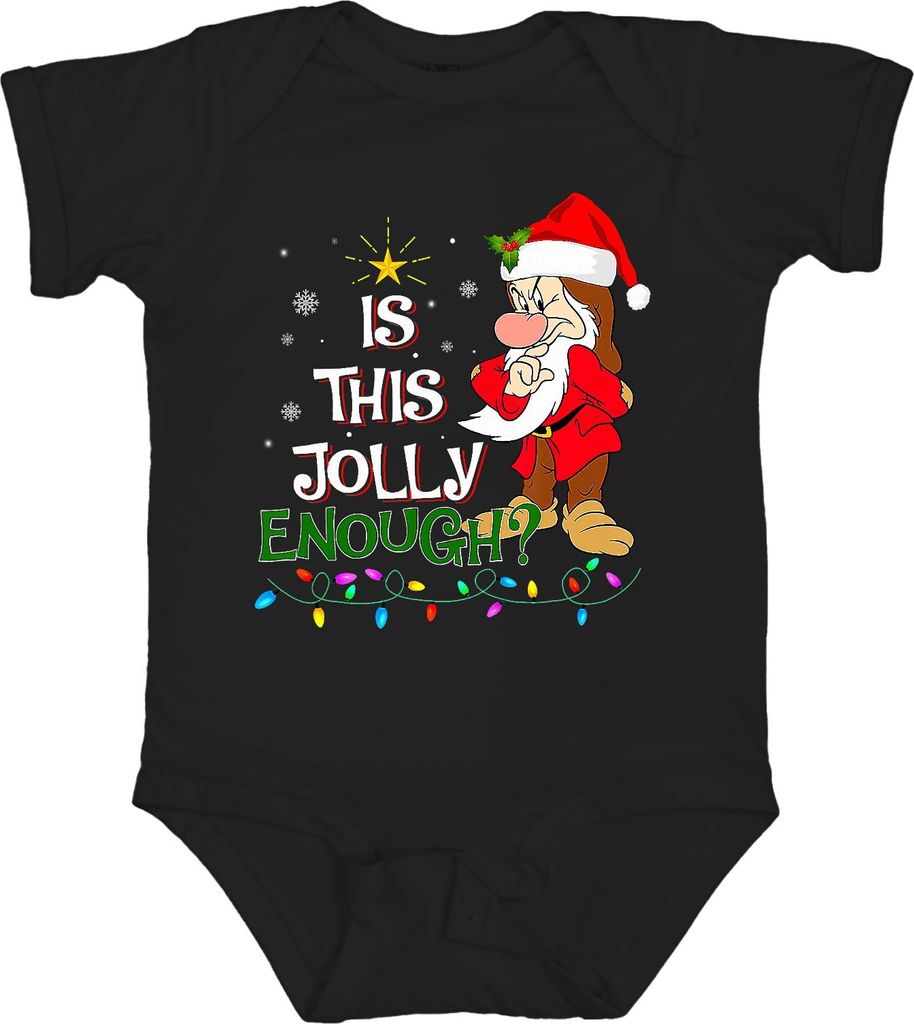 Is This Jolly Enough Weihnachtsmann lustig Weihnachten Vintage Unisex Baby Body, Schwarz, 18/24