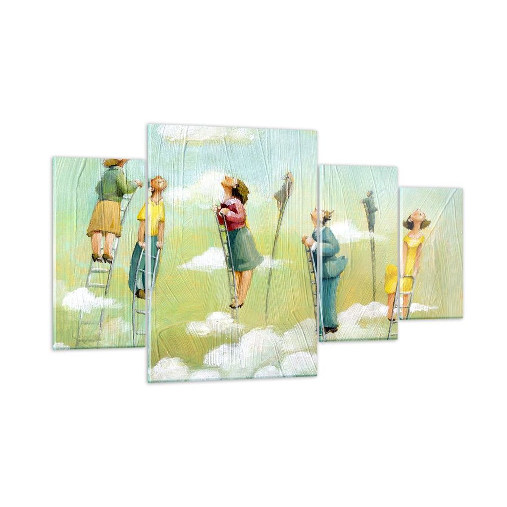 Bilder auf glas - Abstraktion modern - 160x90cm - Glasbilder - Wandbilder - Kunstdruck - zum Aufhängen bereit - Wanddekoration aus Glas - Glas Bil...