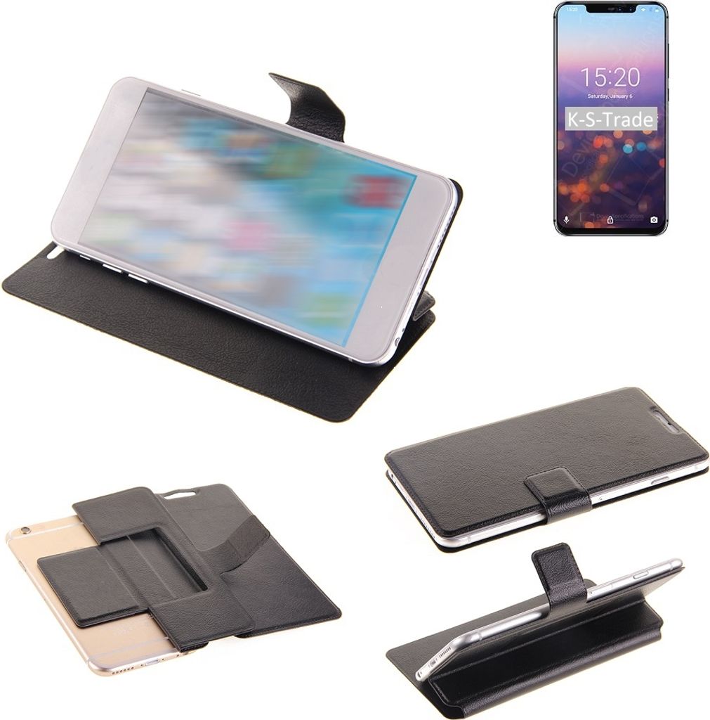 K-S-Trade Schutzhülle kompatibel mit UMIDIGI Z2 Pro Schutzhülle Flip Cover Klapphülle Wallet Case Slim Handyhülle bookstyle schwarz