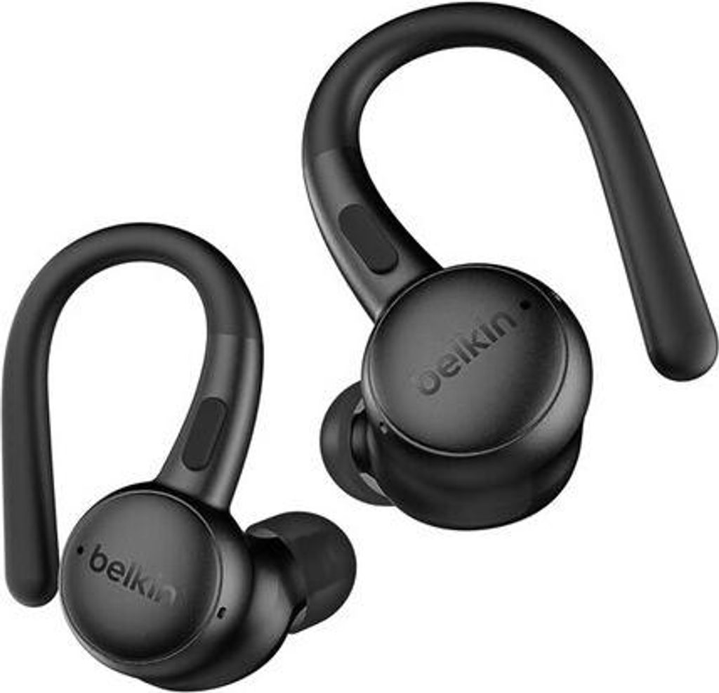 Belkin SoundForm ActiveFit Kopfhörer Verkabelt & Kabellos Ohrbügel Anrufe/Musik USB Typ-C Bluetooth Schwarz