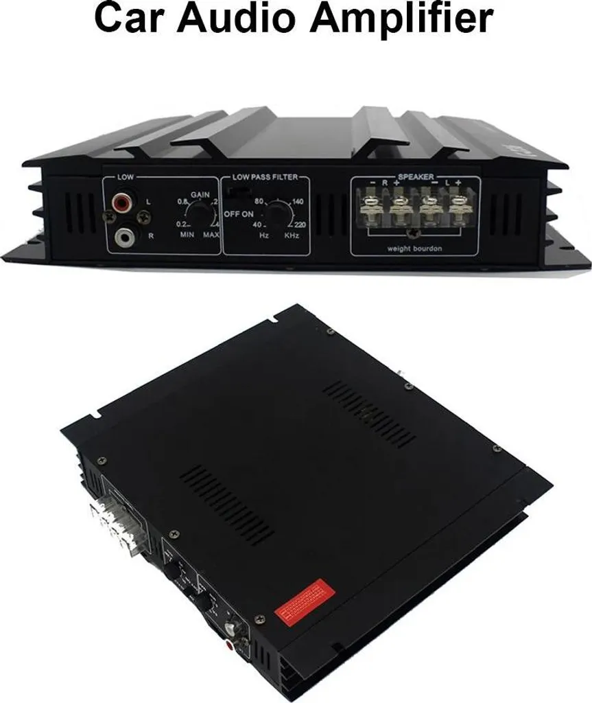Amplificatore 2 Canali 3800W 12V - Bass Boost e Case in Alluminio
